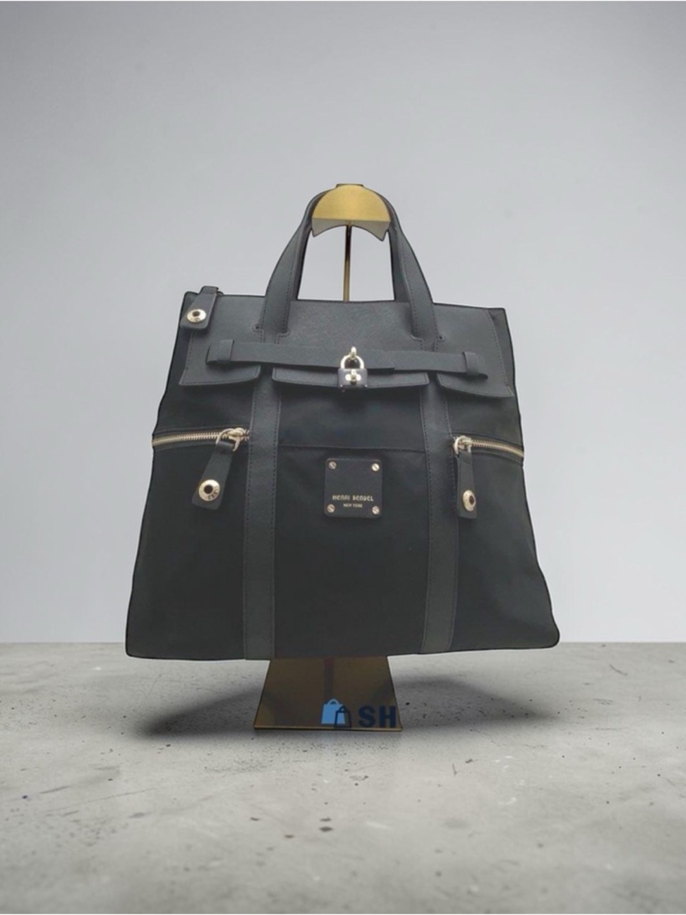 Henri Bendel Jetsetter Black Nylon Convertible 3-Way Backpack Crossbody Tote